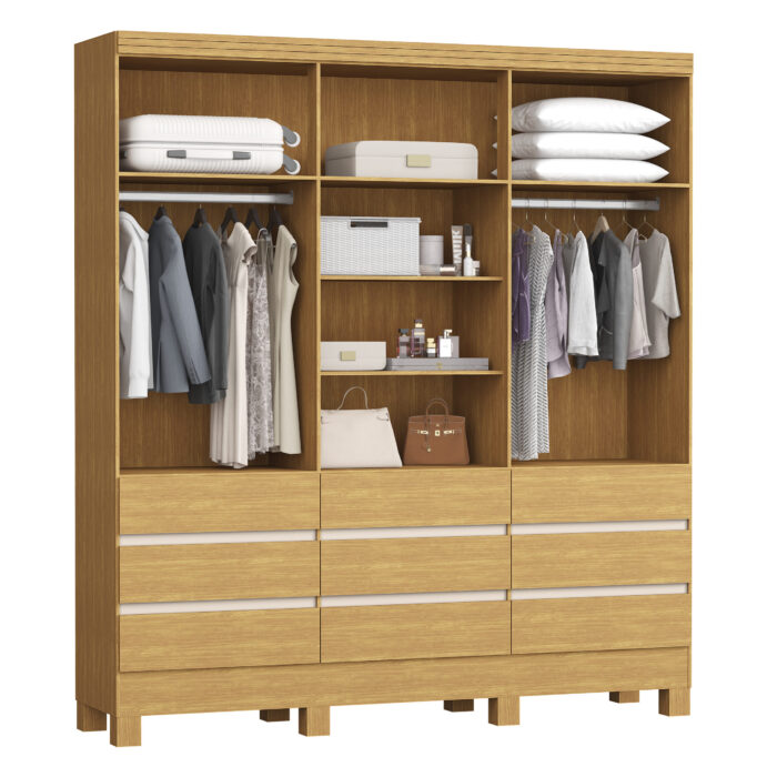 Roupeiro Argélia Aberto Cinamomo-OffWhite Composê