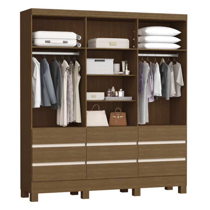 Roupeiro Argélia Aberto Legno-OffWhite Composê