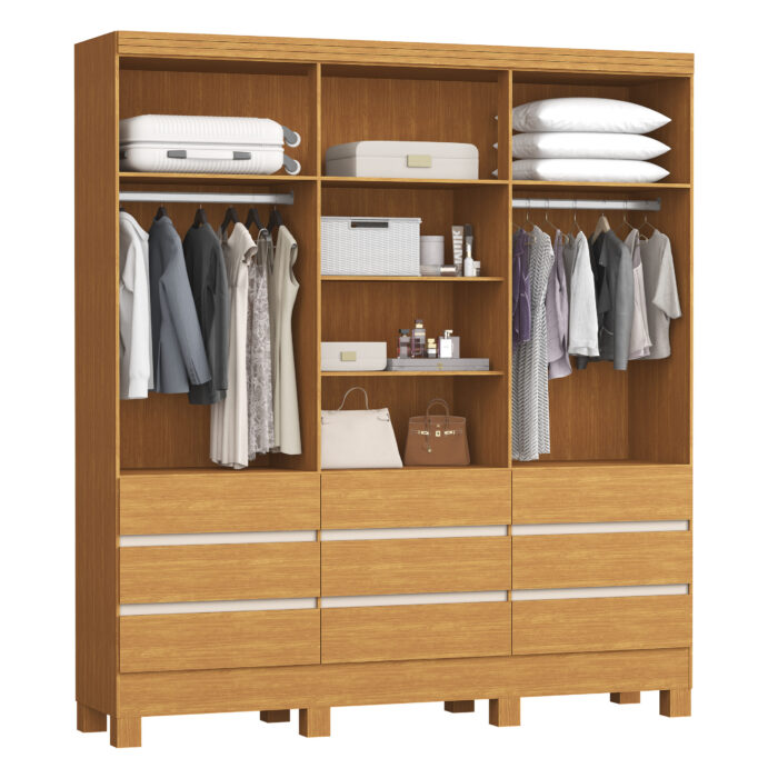 Roupeiro Argélia Aberto Nature-OffWhite Composê