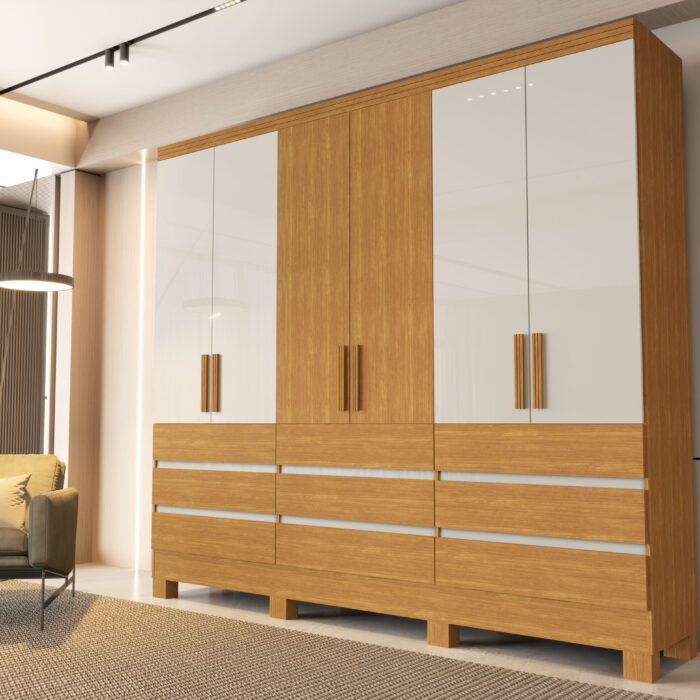 Roupeiro Argélia Nature-OffWhite Composê